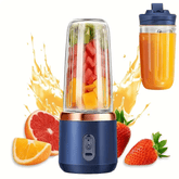 2 Sets (2 Cups + Host) Portable Double-Cup Multi-Functional Juicer, Suitable for Fruit And Vegetable Juicing, No Burden Pressing, One-Click Turn On The Ultra-Mini Juicer, a Must for Dormitory\u002F Travel