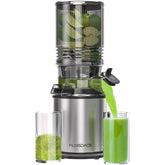 350W Slow Masticating Cold Press Juicer Machine with 6.5 Large Feed Chute & Hands-Free Operation - Heavy-Duty Whole Fruit & Vegetable Juicer, Easy Assembly, Low-Speed Mastication for Green Juice (Avocado, Wheatgrass, Leafy Greens)