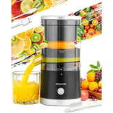 Citrus Juicer Machines, Citrus Juicer Machines with USB and Cleaning Brush, portable juicer making orange, squeezing oranges, lemons, fruit, and grapefruitBlack, Portable Citrus Juicer, Juicer Bottle, Manual Juicer, Handheld Citrus Juicer