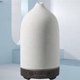 200ml Ceramic Humidifier, Essential Oil Diffuser For Home Bedroom, 4 Colours (Pure Black, Pure White, Light Wood Grain Base, Dark Wood Grain Base)
