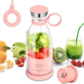Portable - Electric Juicer Blender 350ml\u002F11oz - One-Touch Operation, -like & 304 Stainless Blades, Mini Travel Blender for Smoothies, Milkshakes, On-the-Go - Pink (Gym, Office, Home)