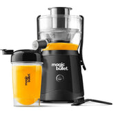 Compact Centrifugal Juicer with Mincer Attachment & Spout - Black (Compatible with Magic Bullet Blender-Like Cups) - Fast Pulp-Free Fresh Juice Extractor for Fruits\u002FVegetables, Easy-Clean Design, Portable for \u002FOffice\u002F Use