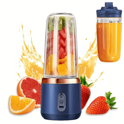 2 Sets (2 Cups + Host) Portable Double-Cup Multi-Functional Juicer, Suitable for Fruit And Vegetable Juicing, No Burden Pressing, One-Click Turn On The Ultra-Mini Juicer, a Must for Dormitory\u002F Travel
