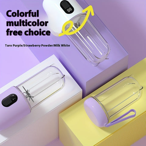 16.91oz Wireless Portable Juicer with Digital Display & USB Rechargeable - 45-Second Fast Juice, 3 Modes (Blend, Mix, Juice), 2 Cups, 2 Lids, 2 Blades, 2 Cups for Smoothies, Milkshakes, Ice - Compact Design for Home, Travel, Kitchen Use, Smoothie Maker, M