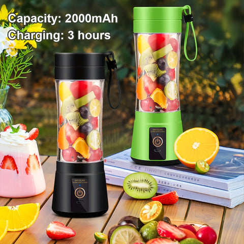 12.85 Oz Rechargeable Portable Blender Cup, Electric USB Juicer Blender, Mini Blender Portable Blender For Shakes And Smoothies, Juice, 380ml, Six Blades Great For Mixing, Easy Clean, Ideal For Travel, Office, Picnic- Fresh Juices Anywhere