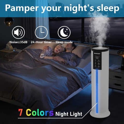 SAYDSI 2000 Sq.ft Humidifiers For Home Bedroom Basement Office Whole House Large Room With Remote Timer And 3.4Gal\u002F13L Water Tank Capacity