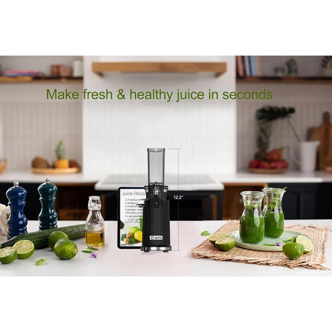 Cold Press Juicer Machine for Veg & Fruit - Heavy-Duty 316 Stainless Steel Manual Operation, Compact Mini Design with 14oz Juice & Pulp Cups, Easy Clean & No Electricity, Slow Masticating for Maximum Nutrient Retention, High Juice Yield