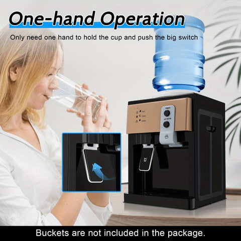Electric Hot Cold Water Cooler Dispenser, Edition Top Loading Countertop Water Dispenser, Auto Hot and Cold Control Water Dispenser for Office Desk, Bedside Cabinet, Tea Table
