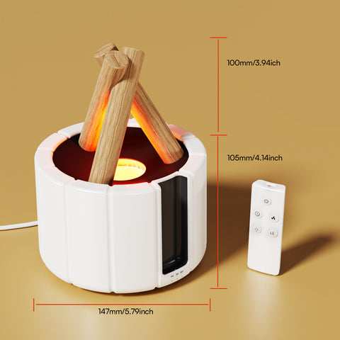 GUPUP 2pack black\u002F whiteCampfire Flame Fire Diffuser, Bonfire Aromatherapy Essential Oil Diffuser, Remote Control, Auto Shut-Off, Wood Cool Mist Humidifier for living room, Bedroom, Office, Halloween, Christmas