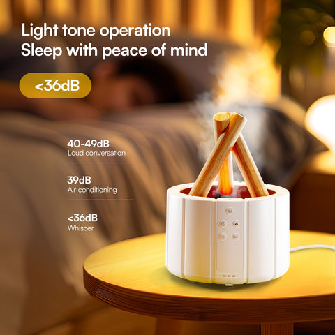 GUPUP 2pack black\u002F whiteCampfire Flame Fire Diffuser, Bonfire Aromatherapy Essential Oil Diffuser, Remote Control, Auto Shut-Off, Wood Cool Mist Humidifier for living room, Bedroom, Office, Halloween, Christmas