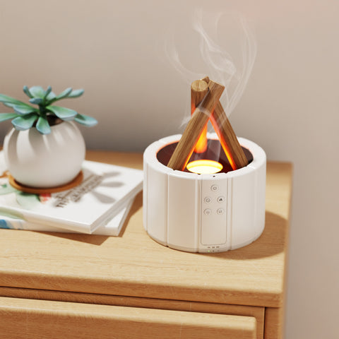 GUPUP 2pack black\u002F whiteCampfire Flame Fire Diffuser, Bonfire Aromatherapy Essential Oil Diffuser, Remote Control, Auto Shut-Off, Wood Cool Mist Humidifier for living room, Bedroom, Office, Halloween, Christmas