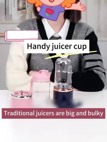 1pc 2-in-1 Portable Blender & Juicer with USB Charging, 1500mAh Battery, Digital Display & 6-Bladed Head - Includes Water Bottle for Smoothies & Fresh Juice On-the-Go (Pink\u002FBlue), Onthego Nutrition | Sixbladed Juicer | Stainless Steel Blender, Blende