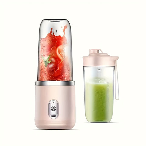2 Cups of Electric Juicer, Blender, Mini Wireless Portable Home USB Charging, 6-Plade Gift Juicer, Multifunctional Juicer, Kitchen Accessories
