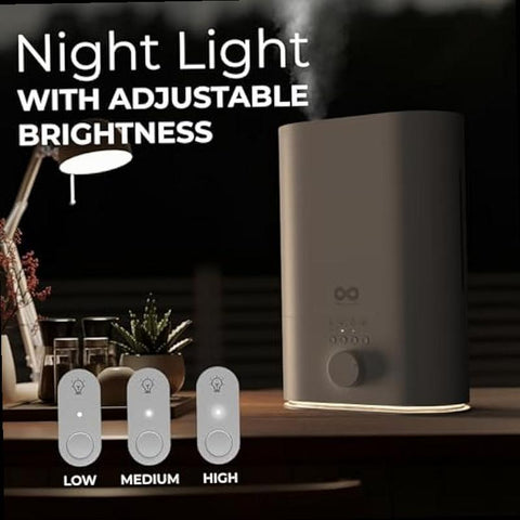 Everlasting Comfort Upgraded Quiet Humidifier Large Room Extended Run Time Top Fill Humidifiers for Bedroom Easy to Clean Touch Control Aromatherapy Compatible 60 HR Run Time