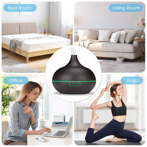 Diffuser for Home, 550ML Large Capacity Diffuser, Essential Oil Diffuser with 12 Bottles of Essential Oils, Aroma Diffuser with Remote Control for Hotel Spa Yoga Room - Humidifier with 7Colors LED Night Light for Bedroom Home Relaxation, Father's Day gift