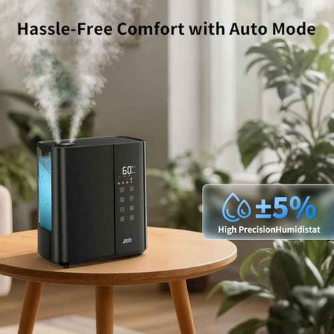 Smart Soundwave technology Humidifier for Large Rooms, 1.32gal Capacity with Remote Control, Auto Mode & 12H Timer, 50H Runtime, Quiet Operation, Digital Display, Ideal for Bedroom, Baby, Plants, Home & Office - Ideal for Large Spaces, Easy-Fill Water Ta
