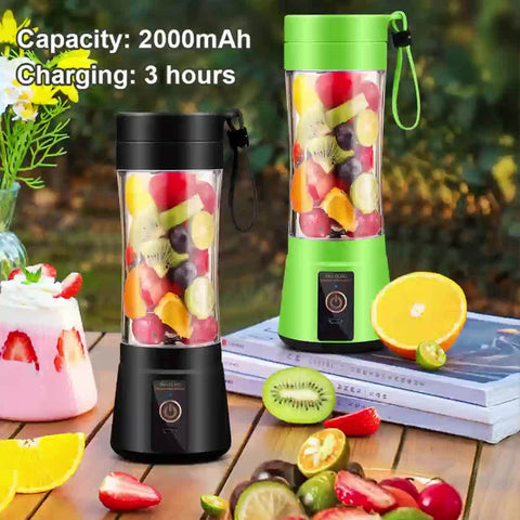 12.85 Oz Rechargeable Portable Blender Cup, Electric USB Juicer Blender, Mini Blender Portable Blender For Shakes And Smoothies, Juice, 380ml, Six Blades Great For Mixing, Easy Clean, Ideal For Travel, Office, Picnic- Fresh Juices Anywhere
