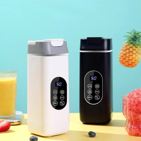 Portable USB Rechargeable Mini Blender And Juicer with a New Ice Cube Insulation Feature, 3 Modes, Digital Display, 12 Blades, 15.22 Ounces, Easy to Clean, Perfect for Travel - Enjoy Refreshing Juice Anytime, Anywhere!