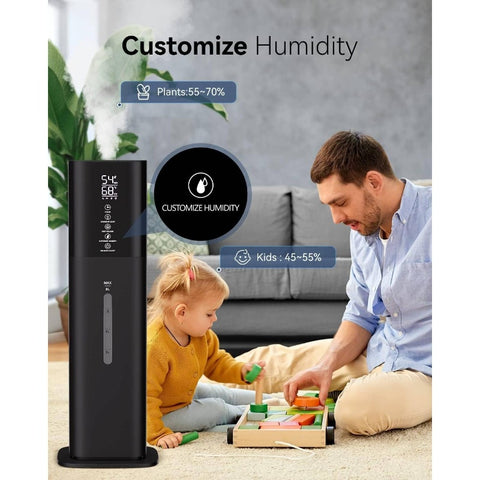 8L\u002F2.11Gal Large Room Soundwave technology Cool Mist Humidifier with Humidistat, Auto Mode & Timer, Quiet Operation, 360° Nozzle, 3 Speed Settings, Control for Bedroom,, Home, Plants - Low-Noise Humidifiers for Adults