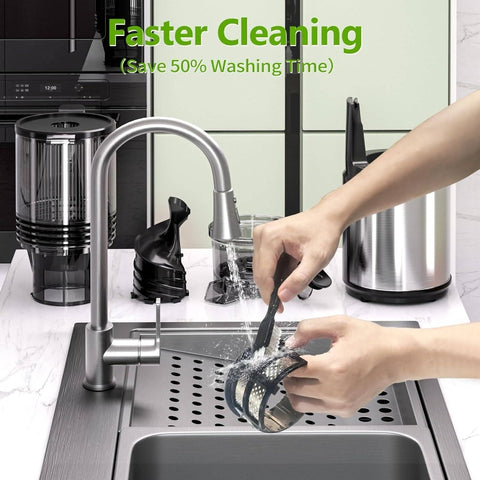 350W Slow Masticating Cold Press Juicer Machine with 6.5 Large Feed Chute & Hands-Free Operation - Heavy-Duty Whole Fruit & Vegetable Juicer, Easy Assembly, Low-Speed Mastication for Green Juice (Avocado, Wheatgrass, Leafy Greens)