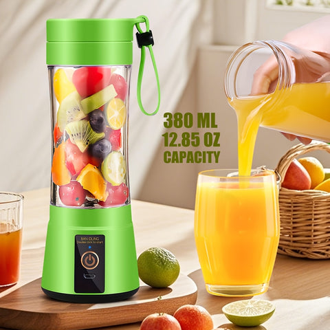12.85 Oz Rechargeable Portable Blender Cup, Electric USB Juicer Blender, Mini Blender Portable Blender For Shakes And Smoothies, Juice, 380ml, Six Blades Great For Mixing, Easy Clean, Ideal For Travel, Office, Picnic- Fresh Juices Anywhere