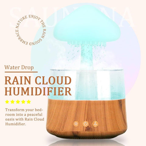 Rain Cloud Humidifier & Aroma Diffuser-like (No Aroma) - Adjustable LED Night, White Noise Machine, 7-Color-Free Mist Maker for Bedside,, Office - PS Material Compact Cool Operation Fan-Like Cooling Effect Humidifier