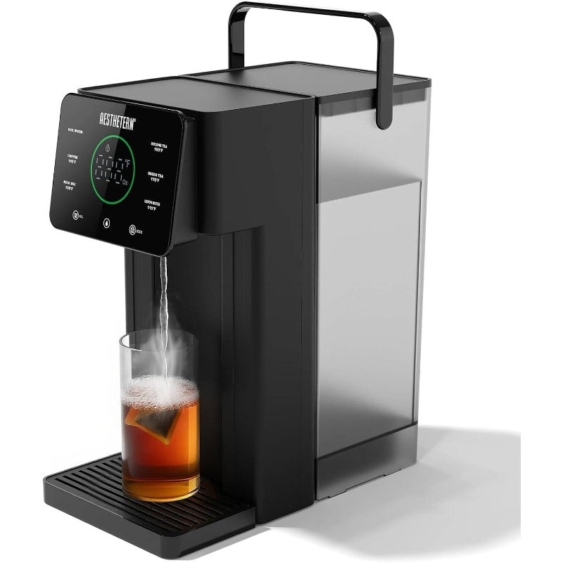 Instant Hot Water Dispenser Countertop Kettle with 6 Temperature Settings & 4 Volume Options, 101.44oz Removable BPA-Free Tank, Rapid Heating, Battery-Powered (AA) with Auto Shut-Off, Digital Display & Spill-Resistant Lid for Home, Office, Kitchen