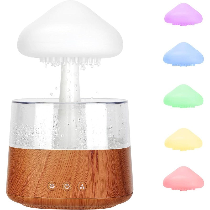 Rain Cloud Humidifier & Aroma Diffuser-like (No Aroma) - Adjustable LED Night, White Noise Machine, 7-Color-Free Mist Maker for Bedside,, Office - PS Material Compact Cool Operation Fan-Like Cooling Effect Humidifier
