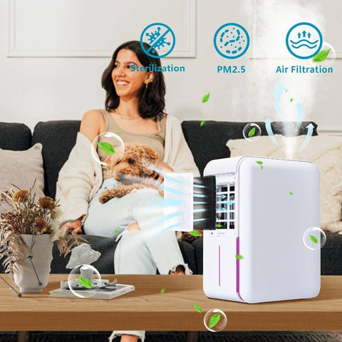 2-in-1 Compact Humidifier & Dehumidifier Combo with Drain Hose, Digital Temperature Display, 4 Modes, 7-Color Night, Auto\u002FManual Timer - Portable Air Dryer-like Device for Home, Bedroom,, Small Spaces (No -)