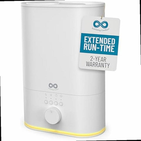 Everlasting Comfort Upgraded Quiet Humidifier Large Room Extended Run Time Top Fill Humidifiers for Bedroom Easy to Clean Touch Control Aromatherapy Compatible 60 HR Run Time