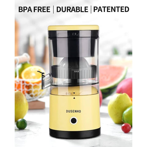 USB- Citrus Juicer Machine - Portable Rechargeable Lemon, Orange, Grapefruit Juicer with Cleaning Brush, USB- for Fresh Lemonade, Smooth Operation, Compact Design & Heavy-Duty PC (No Needed