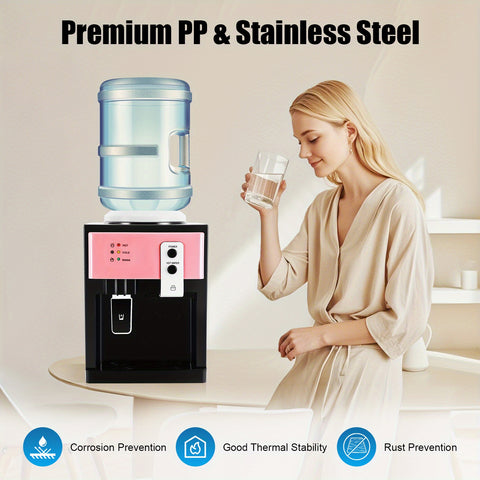 Pink Desktop Water Dispenser HS-09 Pink Desktop Water Dispenser | Ice Hot Edition for Home Kitchen & Office Use - 110V Plug-in