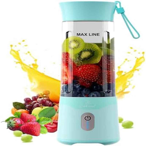 18oz Portable USB Rechargeable Blender with 6-Blade ic Induction Technology, 22000 RPM High-Speed Mini Juicer & Smoothie Maker, One-Touch Operation & Auto-Clean, Turquoise Travel Blender for Protein Shakes, On-the-Go, Camping