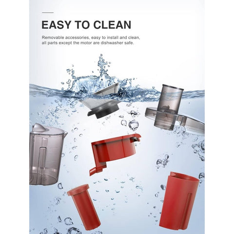 Centrifugal Juicer Machine Red and 6pcs Glass Bottle Bundle, Portable Juicer, Centrifugal Juicer Machine Easy Clean, Portable Juice Blender, Portable Juicer Blender, Healthy Lifestyle, Smoothie Maker, Lightweight Juicer, Compact Design