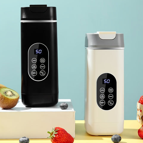 Portable USB Rechargeable Mini Blender And Juicer with a New Ice Cube Insulation Feature, 3 Modes, Digital Display, 12 Blades, 15.22 Ounces, Easy to Clean, Perfect for Travel - Enjoy Refreshing Juice Anytime, Anywhere!