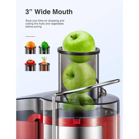 Centrifugal Juicer Machine Red and 6pcs Glass Bottle Bundle, Portable Juicer, Centrifugal Juicer Machine Easy Clean, Portable Juice Blender, Portable Juicer Blender, Healthy Lifestyle, Smoothie Maker, Lightweight Juicer, Compact Design