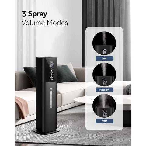 8L\u002F2.11Gal Large Room Soundwave technology Cool Mist Humidifier with Humidistat, Auto Mode & Timer, Quiet Operation, 360° Nozzle, 3 Speed Settings, Control for Bedroom,, Home, Plants - Low-Noise Humidifiers for Adults