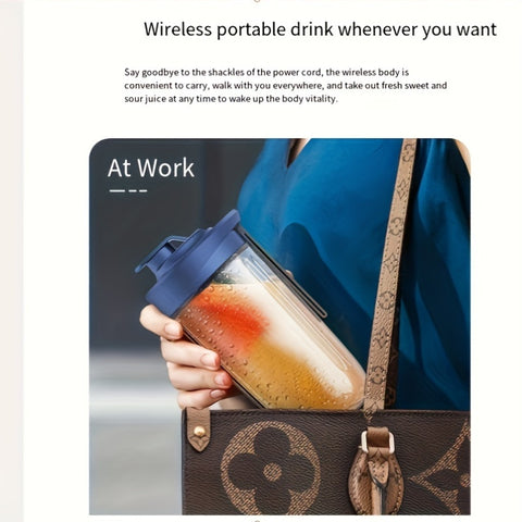 2 Cups of Electric Juicer, Blender, Mini Wireless Portable Home USB Charging, 6-Plade Gift Juicer, Multifunctional Juicer, Kitchen Accessories