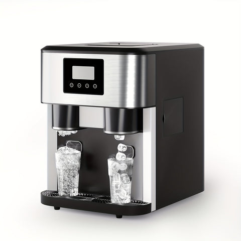 3-in-1 Countertop Ice Maker & Crusher + Water Dispenser 40LBS\u002F24H Ice Output with 3 Sizes & Crush Function, Dual-Fill Auto\u002FManual Modes, Smart Touch LCD W\u002FAlerts & Auto-Clean, 1.8L Tank for Home\u002FOffice\u002FCafe (Stainless Steel)
