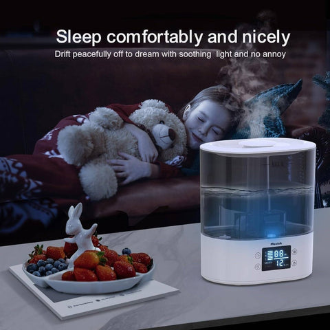 1.06gal Cool Mist Air Humidifier with Top-Fill Design, 26dB Quiet Operation, 40-Hour Runtime, Auto Shut-Off, Digital Display & Easy-Fill Tank - Ideal for Bedroom, Home, Office, Plants - Battery-Powered (Battery Not Included) - Compact & Portable