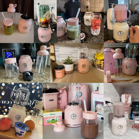 Smoothie Blender Pink - 3-in-1 Smoothie Maker with 6 Blades, 30s Quick Juice & Shakes, Personal Mini Blender for Smoothies & Shakes, Blender Juicer, Juicer Blender, Blenders for Kitchen, Healthy Shakes, Compact Design, Efficient Blending, Durable Blades,