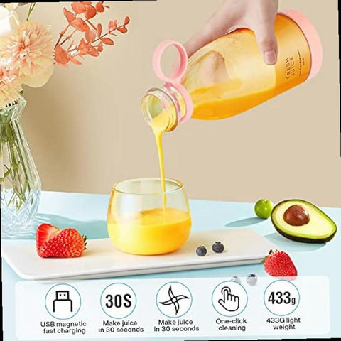 MIAOKE Portable Blender Fashion Portable Blender for Shakes and Smoothies 11 8 Oz Magnetic USB Fast Charging Mini Mixer Bottle Take It for Traveling Outdoor Gym Office Cars Gift PK