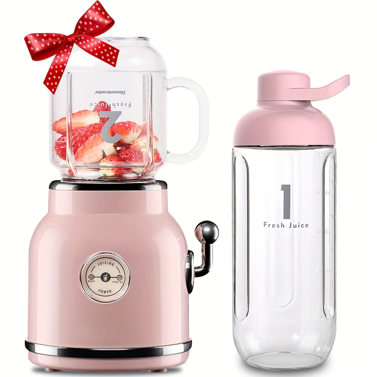Smoothie Blender Pink - 3-in-1 Smoothie Maker with 6 Blades, 30s Quick Juice & Shakes, Personal Mini Blender for Smoothies & Shakes, Blender Juicer, Juicer Blender, Blenders for Kitchen, Healthy Shakes, Compact Design, Efficient Blending, Durable Blades,