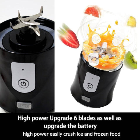 Portable Cordless Personal Blender & Juicer Cup - 13oz USB Rechargeable, Self-Cleaning 6-Blade \u002FTritan with One-Touch Operation, Serrated Blades for Smoothies, On-the-Go Blending, Juicing, Travel, Gym, Office (No Power Cord Needed)