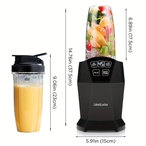 Desktop Machine, Personal Blender, Fruit Juicer, Blender, 1200w, Smoothie Blender, Button-type Smoothie Blender, Suitable for Frozen Beverages, Milkshakes, Smoothies And Sauces