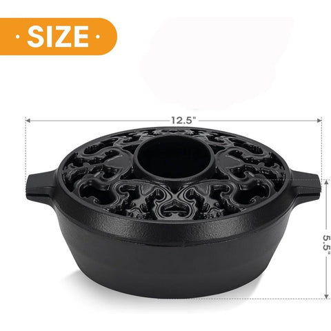 2.5 Quart Cast Iron Wood Stove Steamer & Humidifier - Large Capacity Rust-Resistant Fireplace Heater\u002FCooler-Free, Black Moisture Producer with -like Effect, Compatible with Wood Pellets\u002FBark ( Heating Device