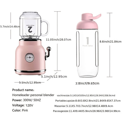 Smoothie Blender Pink - 3-in-1 Smoothie Maker with 6 Blades, 30s Quick Juice & Shakes, Personal Mini Blender for Smoothies & Shakes, Blender Juicer, Juicer Blender, Blenders for Kitchen, Healthy Shakes, Compact Design, Efficient Blending, Durable Blades,