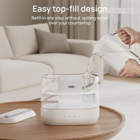 Humidifiers Bedroom, 1.06gal Top Fill Large Room, 36H Runtime, 28dB Quiet Supersized Cool Mist Air Humidifier Nursery, Plants, Indoor, Night Light, Easy to Clean Fill, Humidifier for Large Room, Portable Humidifier, Humidifiers for Bedroom Large