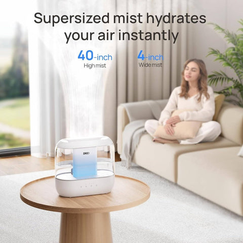 Humidifiers Bedroom, 1.06gal Top Fill Large Room, 36H Runtime, 28dB Quiet Supersized Cool Mist Air Humidifier Nursery, Plants, Indoor, Night Light, Easy to Clean Fill, Humidifier for Large Room, Portable Humidifier, Humidifiers for Bedroom Large