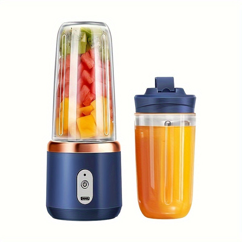 2 Cups of Electric Juicer, Blender, Mini Wireless Portable Home USB Charging, 6-Plade Gift Juicer, Multifunctional Juicer, Kitchen Accessories
